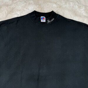 Vintage Atlanta Falcons Mach Neck Shirt Mens 2XL Black Russell Athletic 90s USA